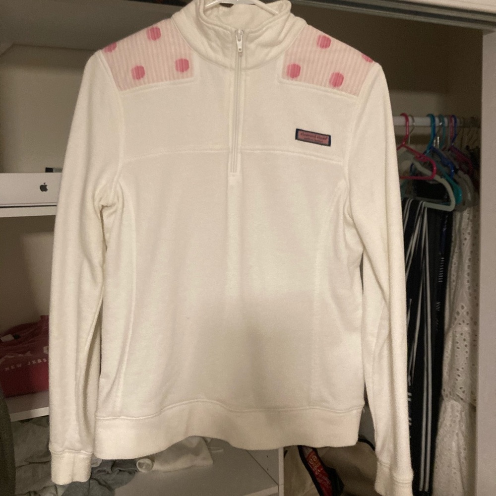 Vineyard vines white and pink womens shep shirt